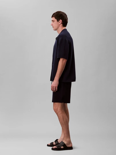 Calvin Klein - Korte broek katoen - Donkerblauw - Lv04Rc248G - Hd Cotton Waffle Short