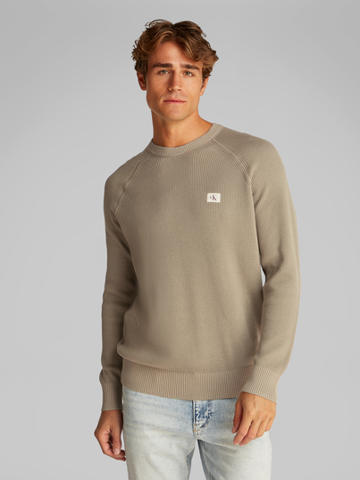 Calvin Klein - Sweater lange mouw - Beige - Gmd Sweater - J30J327281