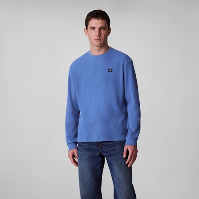 Calvin Klein - Sweater lange mouw - Donkerblauw - Lv040Em217 - Ls Waffle Badge Crewnk Tee