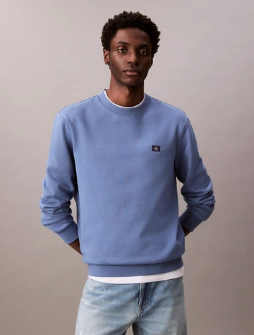 Calvin Klein - Sweater lange mouw - Donkerblauw - Lv04Rc273G - Ls Eu Badge 350Terry Cn Swtshrt