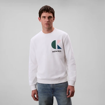 Calvin Klein - Sweater lange mouw - Wit - Lv04Rc285G - Ls Eu 350Terry Ck Bauhaus Logo C
