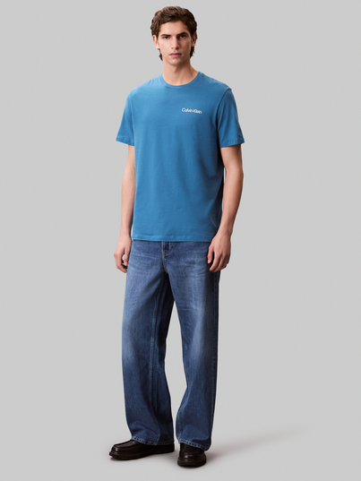 Calvin Klein - T-shirt korte mouw - Blauw - Lv04Rc846G - SS 30s EU WORD STRETCH GRAPHIC T