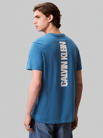 Calvin Klein - T-shirt korte mouw - Blauw - Lv04Rc846G - SS 30s EU WORD STRETCH GRAPHIC T