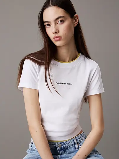 Calvin Klein - T-shirt korte mouw - Ecru - J20J225252