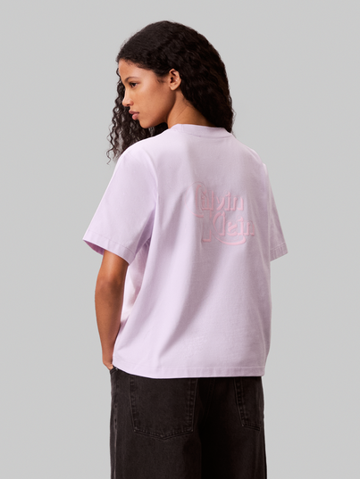 Calvin Klein - T-shirt korte mouw - Lila - Oversize Bold Logo Tee - Lv047C853G