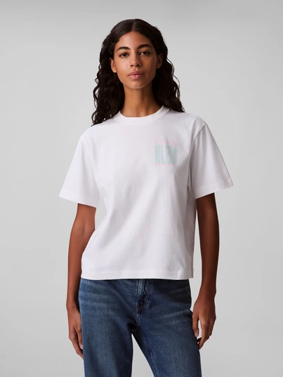 Calvin Klein - T-shirt korte mouw - Wit - Lv047C823G - Ss Boxy Fit Tee