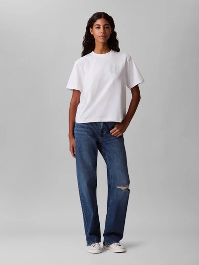 Calvin Klein - T-shirt korte mouw - Wit - Lv047C823G - Ss Boxy Fit Tee