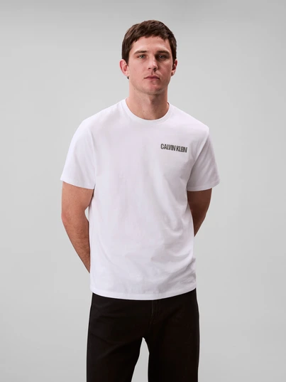 Calvin Klein - T-shirt korte mouw - Wit - Lv04Rc805G - SS 20s CALVIN LINE 3DBOX GRAPHIC