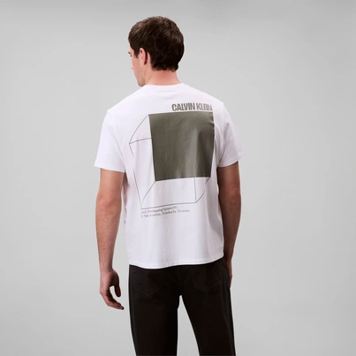 Calvin Klein - T-shirt korte mouw - Wit - Lv04Rc805G - SS 20s CALVIN LINE 3DBOX GRAPHIC