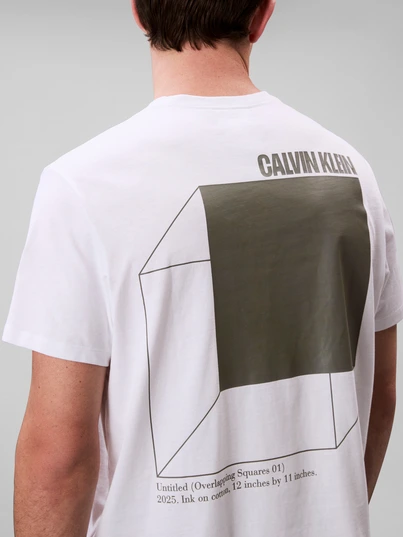 Calvin Klein - T-shirt korte mouw - Wit - Lv04Rc805G - SS 20s CALVIN LINE 3DBOX GRAPHIC