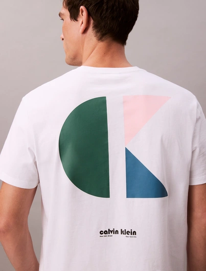 Calvin Klein - T-shirt korte mouw - Wit - Lv04Rc827G - Ss 20S Ck Bauhaus Logo Graphic T