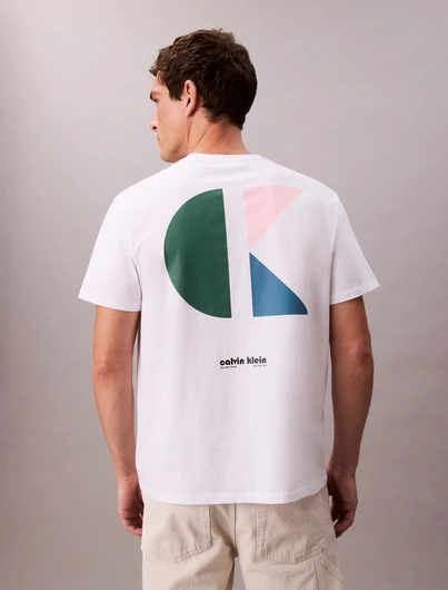 Calvin Klein - T-shirt korte mouw - Wit - Lv04Rc827G - Ss 20S Ck Bauhaus Logo Graphic T