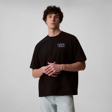 Calvin Klein - T-shirt korte mouw - Zwart - Lv04Rc808G - Ss 16S Calvin Resort Script Grap