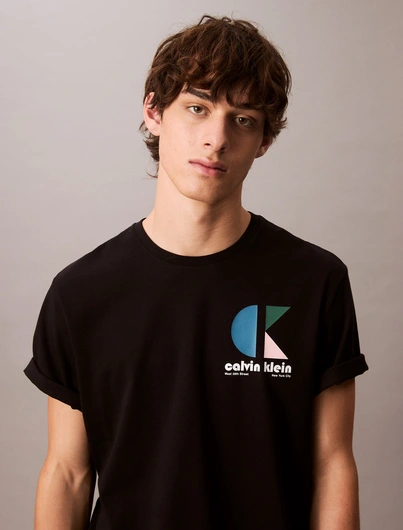 Calvin Klein - T-shirt korte mouw - Zwart - Lv04Rc827G - Ss 20S Ck Bauhaus Logo Graphic T