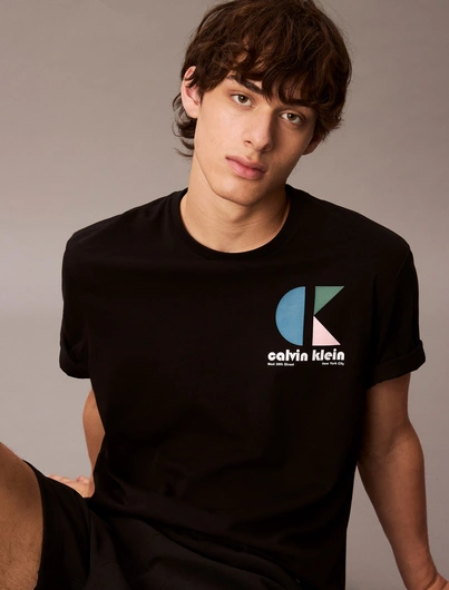 Calvin Klein - T-shirt korte mouw - Zwart - Lv04Rc827G - Ss 20S Ck Bauhaus Logo Graphic T
