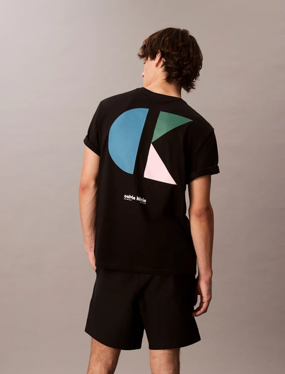 Calvin Klein - T-shirt korte mouw - Zwart - Lv04Rc827G - Ss 20S Ck Bauhaus Logo Graphic T