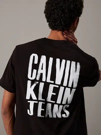 Calvin Klein - T-shirt korte mouw - Zwart - Painted Calvin Klein Jeans Tee - J30J327523