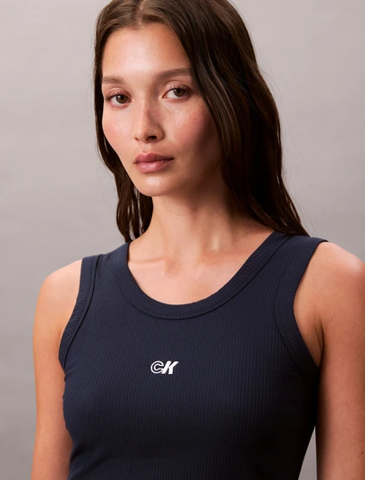 Calvin Klein - Tanktop - Donkerblauw - Modal Rib Tank - Lv044C900G
