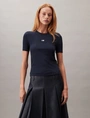 Calvin Klein - Trendy T-shirt korte mouw - Donkerblauw - Modal Rib Tee - Lv044C901G
