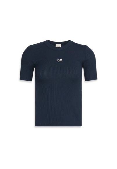 Calvin Klein - Trendy T-shirt korte mouw - Donkerblauw - Modal Rib Tee - Lv044C901G