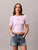 Calvin Klein - Trendy T-shirt korte mouw - Paars - Modal Rib Tee - Lv044C901G