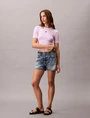 Calvin Klein - Trendy T-shirt korte mouw - Paars - Modal Rib Tee - Lv044C901G