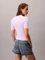 Calvin Klein - Trendy T-shirt korte mouw - Paars - Modal Rib Tee - Lv044C901G