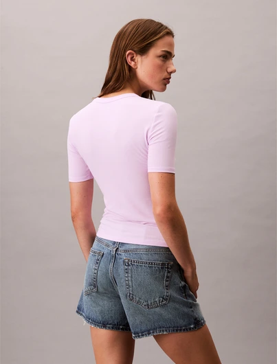 Calvin Klein - Trendy T-shirt korte mouw - Paars - Modal Rib Tee - Lv044C901G