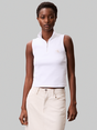 Calvin Klein - Trendy T-shirt korte mouw - Wit - Woven Label Sl Qz Top - Lv047C909G