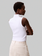 Calvin Klein - Trendy T-shirt korte mouw - Wit - Woven Label Sl Qz Top - Lv047C909G