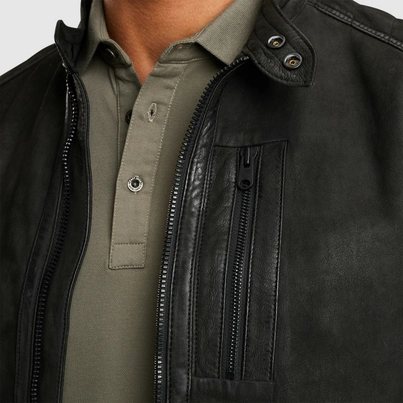 Cast Iron - Leren jassen - Zwart - Short jacket SPEEDTURE RACER Sheep