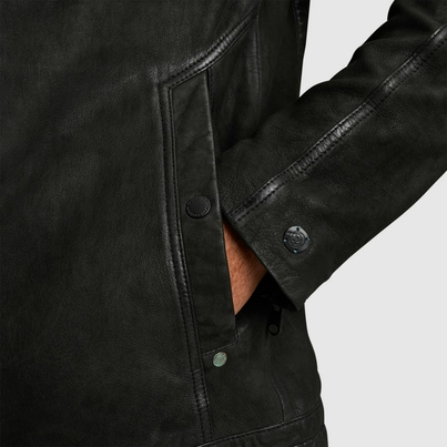 Cast Iron - Leren jassen - Zwart - Short jacket SPEEDTURE RACER Sheep