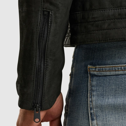 Cast Iron - Leren jassen - Zwart - Short jacket SPEEDTURE RACER Sheep