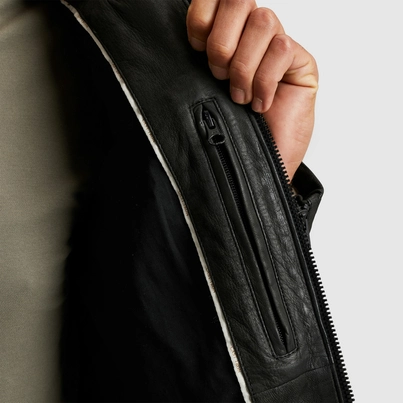 Cast Iron - Leren jassen - Zwart - Short jacket SPEEDTURE RACER Sheep