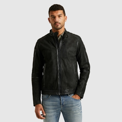 Cast Iron - Leren jassen - Zwart - Short jacket SPEEDTURE RACER Sheep