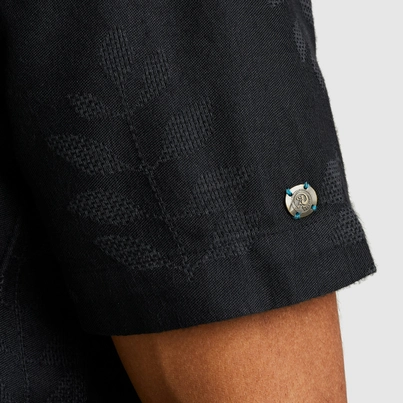 Cast Iron - Overhemd korte mouw - Donkerblauw - Short Sleeve Shirt Jacquard woven - Csis2505280
