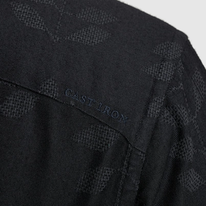 Cast Iron - Overhemd korte mouw - Donkerblauw - Short Sleeve Shirt Jacquard woven - Csis2505280