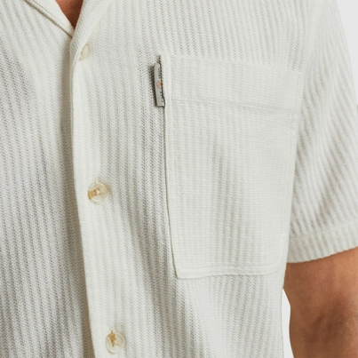 Cast Iron - Overhemd korte mouw - Ecru - Short Sleeve Shirt Structure jerse - Csis2505284