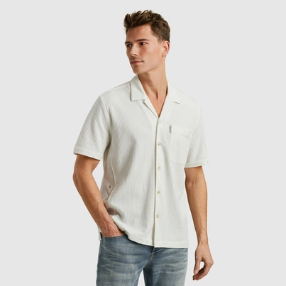 Cast Iron - Overhemd korte mouw - Ecru - Short Sleeve Shirt Structure jerse - Csis2505284