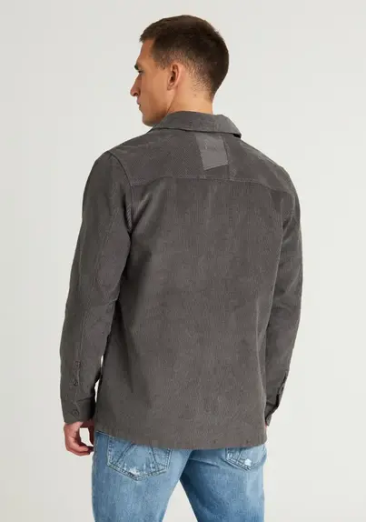 Cast Iron - Overhemd korte mouw - Grijs - Short Sleeve Shirt YD stripe struc - Csis2505282