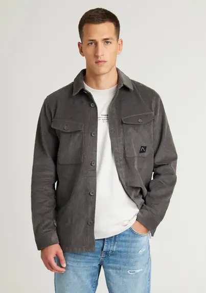 Cast Iron - Overhemd korte mouw - Grijs - Short Sleeve Shirt YD stripe struc - Csis2505282