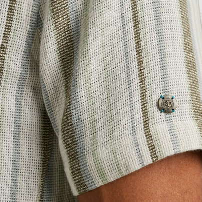 Cast Iron - Overhemd korte mouw - Grijs - Short Sleeve Shirt YD stripe struc - Csis2505282