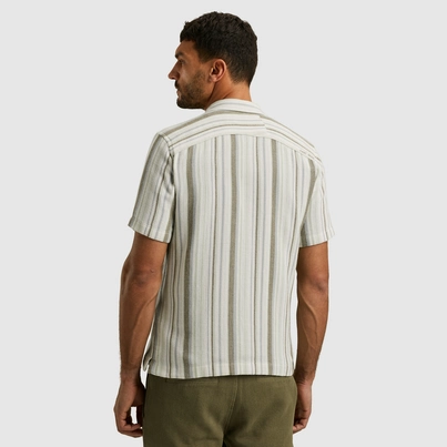 Cast Iron - Overhemd korte mouw - Grijs - Short Sleeve Shirt YD stripe struc - Csis2505282