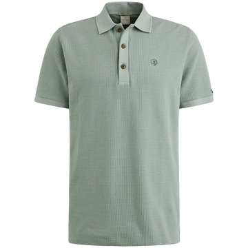 Cast Iron - Polo - Blauw - Cpss2504889 - Short sleeve r-neck two tone waffl