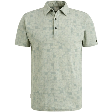 Cast Iron - Polo - Blauw - Cpss2504891 - Short sleeve r-neck waffle printed
