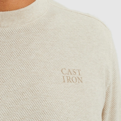 Cast Iron - Sweater lange mouw - Beige - Cts2503523 - Long sleeve r-neck regular fit pop