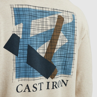 Cast Iron - Sweater lange mouw - Beige - Cts2503523 - Long sleeve r-neck regular fit pop