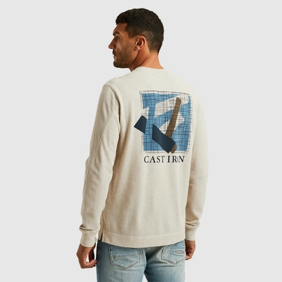 Cast Iron - Sweater lange mouw - Beige - Cts2503523 - Long sleeve r-neck regular fit pop