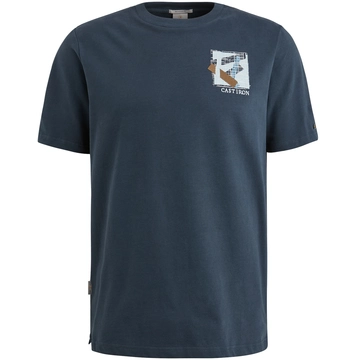 Cast Iron - T-shirt korte mouw - Blauw - Ctss2503562 - Short sleeve r-neck regular fit je