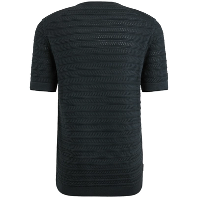 Cast Iron - T-shirt korte mouw - Blauw - Ctss2503568 - Short sleeve r-neck cotton jacquar